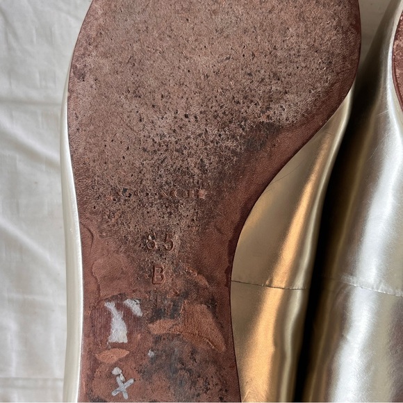 Rare Coach Walsh Metallic Nubuck Leather Point Toe Flats 8.5B - Picture 10 of 15